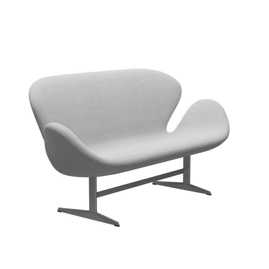 [product_category]-Fritz Hansen Swan Sofa 2 Seater, Silver Grey/Sunniva Natural/Light Grey-Fritz Hansen-3321-SV713-SGBASE-FRI-2