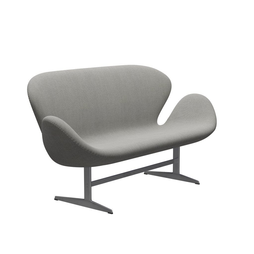 [product_category]-Fritz Hansen Swan Sofa 2 Seater, Silver Grey/Sunniva Sand/Light Grey-Fritz Hansen-3321-SV153-SGBASE-FRI-2