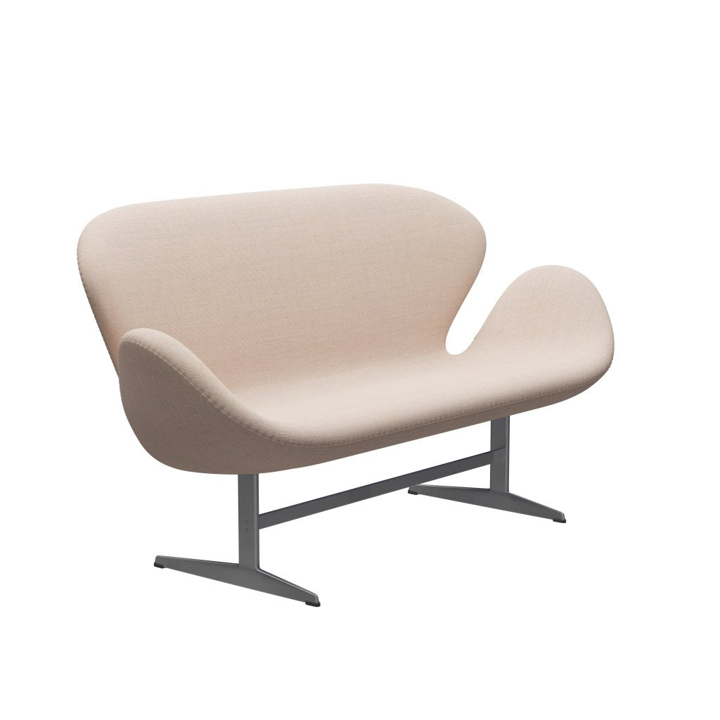 [product_category]-Fritz Hansen Swan Sofa 2 Seater, Silver Grey/Sunniva Sand/Soft Pink-Fritz Hansen-3321-SV236-SGBASE-FRI-2