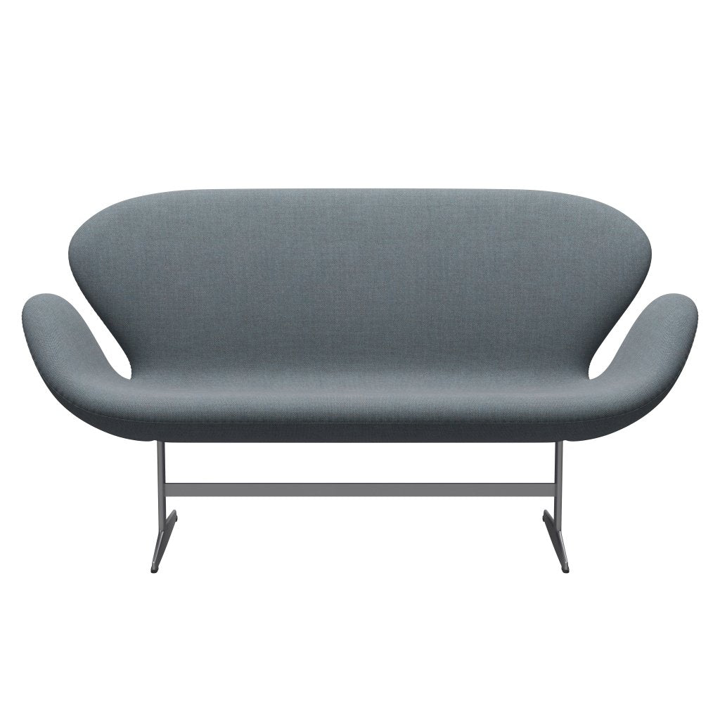 [product_category]-Fritz Hansen Swan Sofa 2 Seater, Silver Grey/Sunniva Soft Blue-Fritz Hansen-3321-SV752-SGBASE-FRI-1