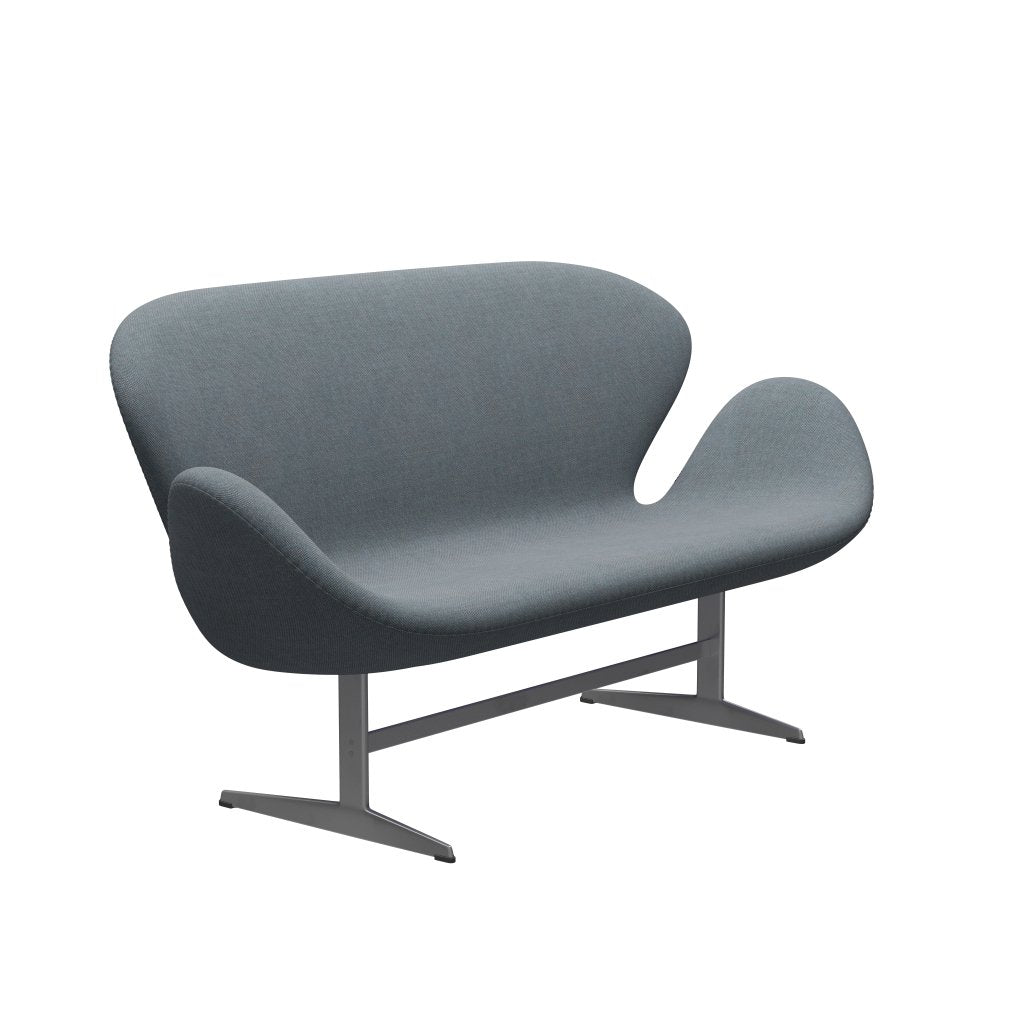 [product_category]-Fritz Hansen Swan Sofa 2 Seater, Silver Grey/Sunniva Soft Blue-Fritz Hansen-3321-SV752-SGBASE-FRI-2