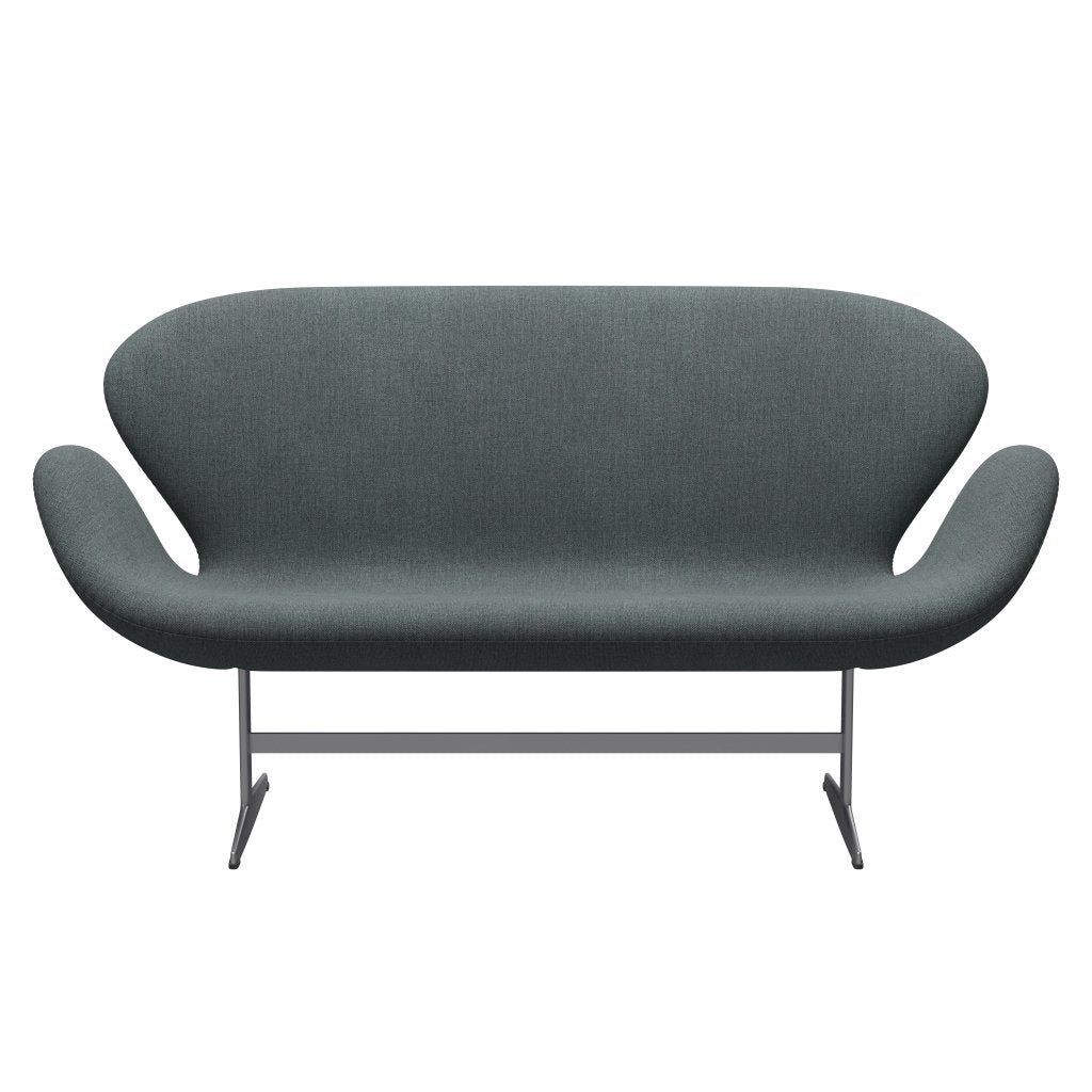 [product_category]-Fritz Hansen Swan Sofa 2 Seater, Silver Grey/Sunniva Steel Grey-Fritz Hansen-3321-SV1079-SGBASE-FRI-1