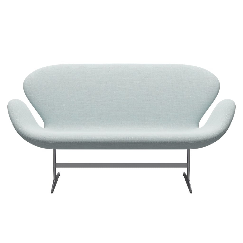 [product_category]-Fritz Hansen Swan Sofa 2 Seater, Silver Grey/Sunniva White/Light Blue-Fritz Hansen-3321-SV723-SGBASE-FRI-1