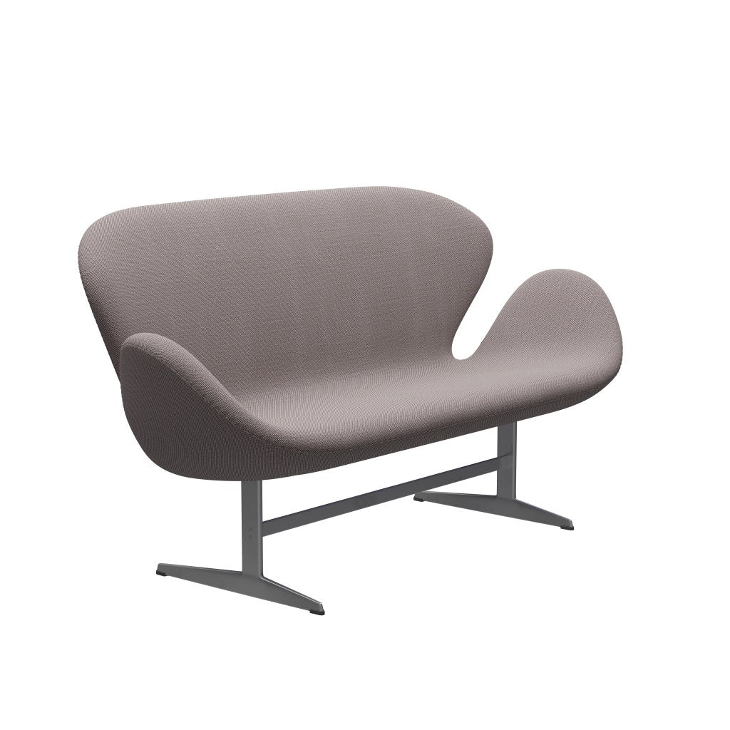 [product_category]-Fritz Hansen Swan Sofa 2 Seater, Silver Grey/Sunniva White/Violet-Fritz Hansen-3321-SV352-SGBASE-FRI-2