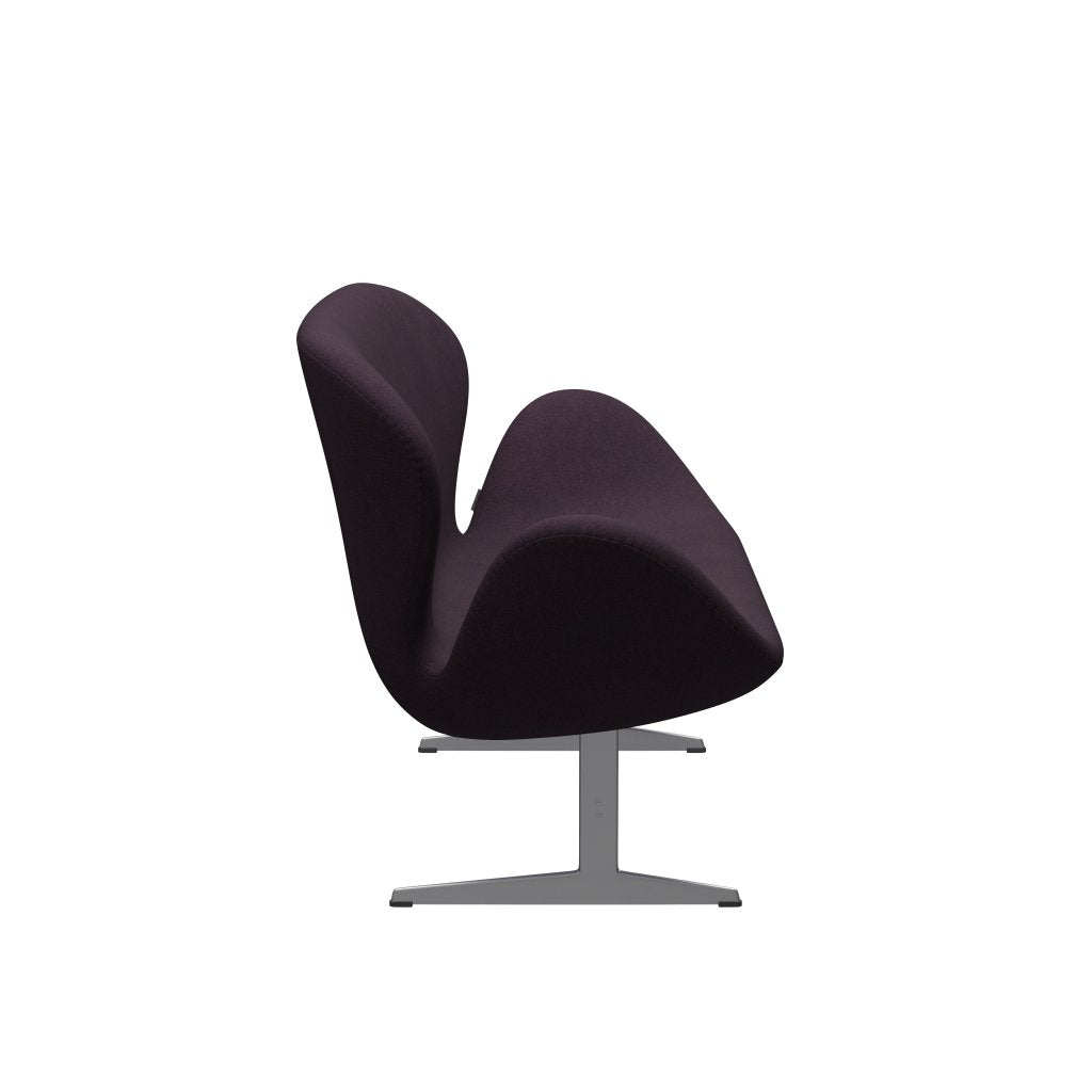 [product_category]-Fritz Hansen Swan Sofa 2 Seater, Silver Grey/Tonus Aubergine-Fritz Hansen-3321-TON684-SGBASE-FRI-3
