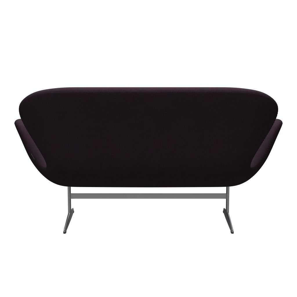 [product_category]-Fritz Hansen Swan Sofa 2 Seater, Silver Grey/Tonus Aubergine-Fritz Hansen-3321-TON684-SGBASE-FRI-4