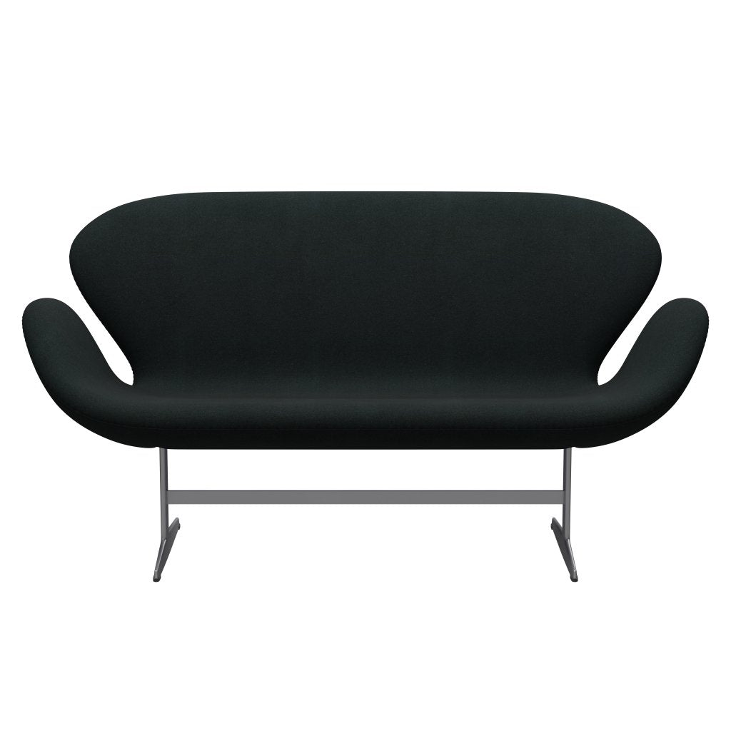 [product_category]-Fritz Hansen Swan Sofa 2 Seater, Silver Grey/Tonus Black-Fritz Hansen-3321-TON128-SGBASE-FRI-1