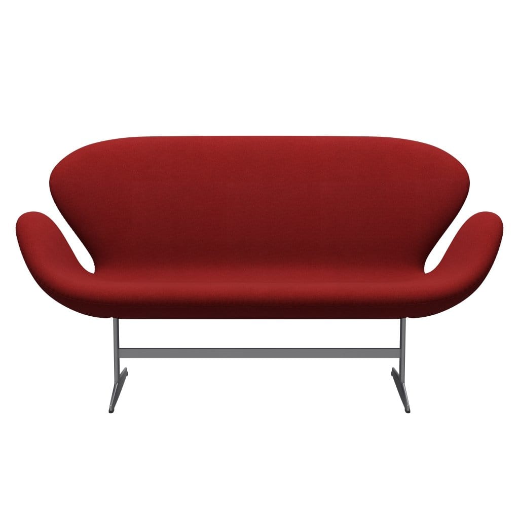 [product_category]-Fritz Hansen Swan Sofa 2 Seater, Silver Grey/Tonus Burnt Red-Fritz Hansen-3321-TON207-SGBASE-FRI-1