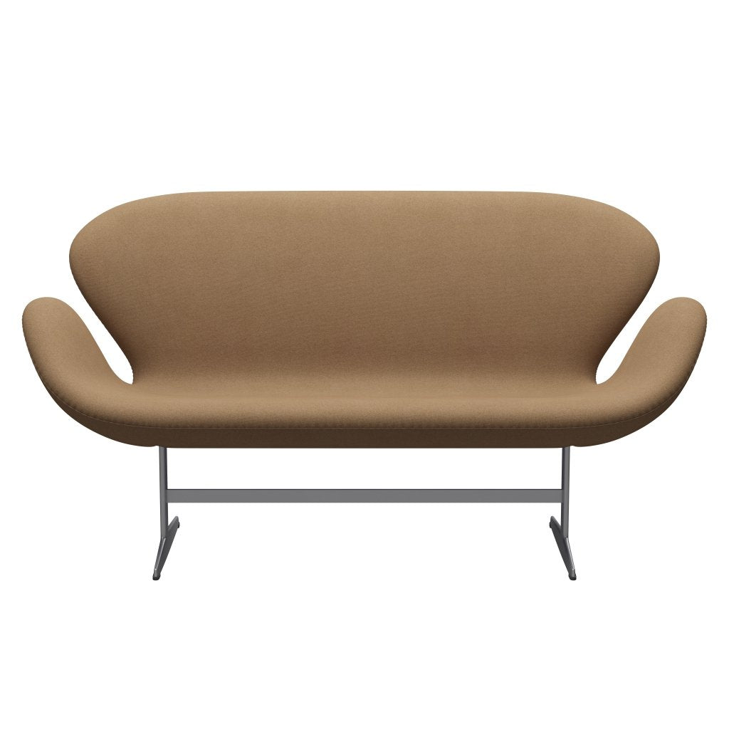[product_category]-Fritz Hansen Swan Sofa 2 Seater, Silver Grey/Tonus Camel-Fritz Hansen-3321-TON244-SGBASE-FRI-1
