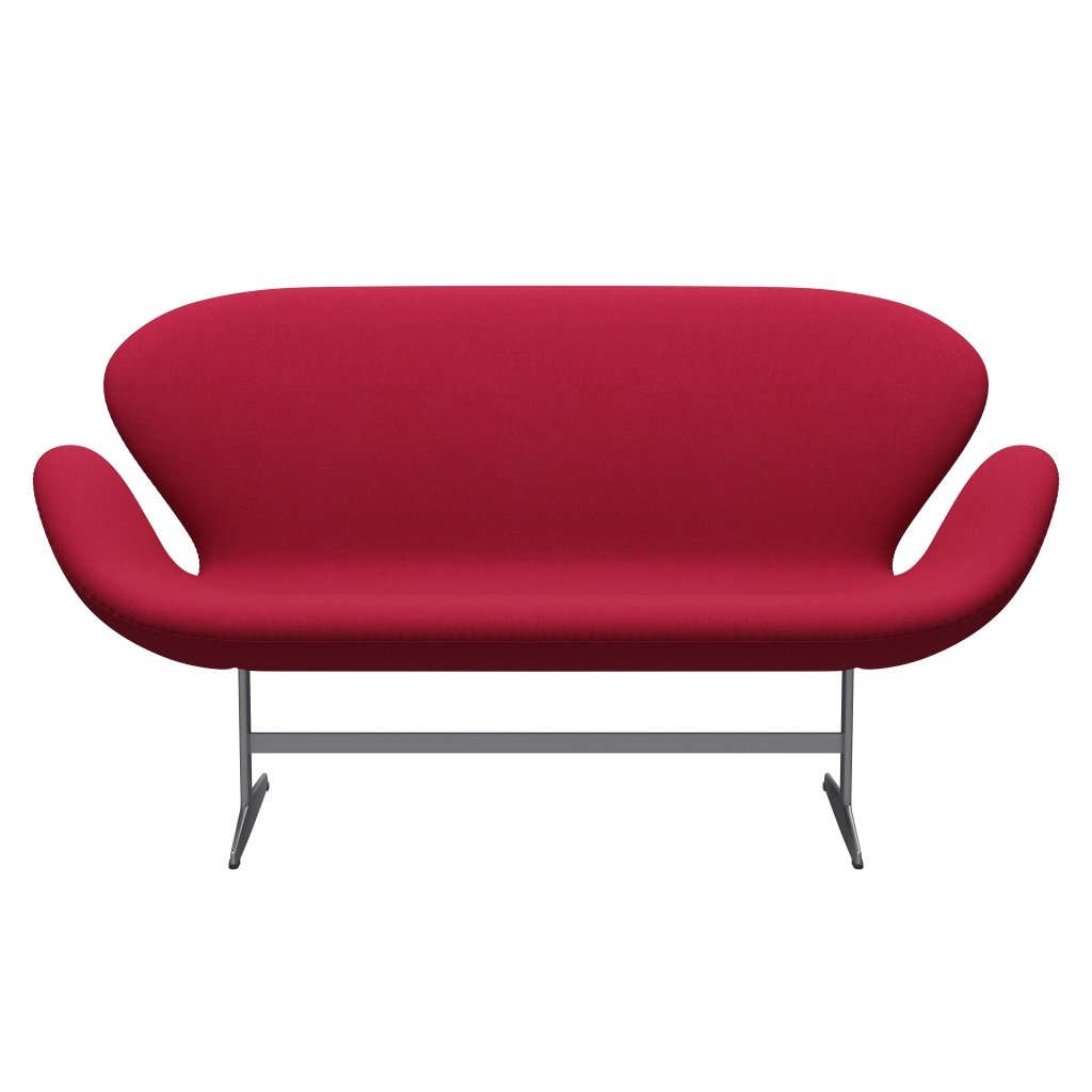 [product_category]-Fritz Hansen Swan Sofa 2 Seater, Silver Grey/Tonus Cherry-Fritz Hansen-3321-TON654-SGBASE-FRI-1