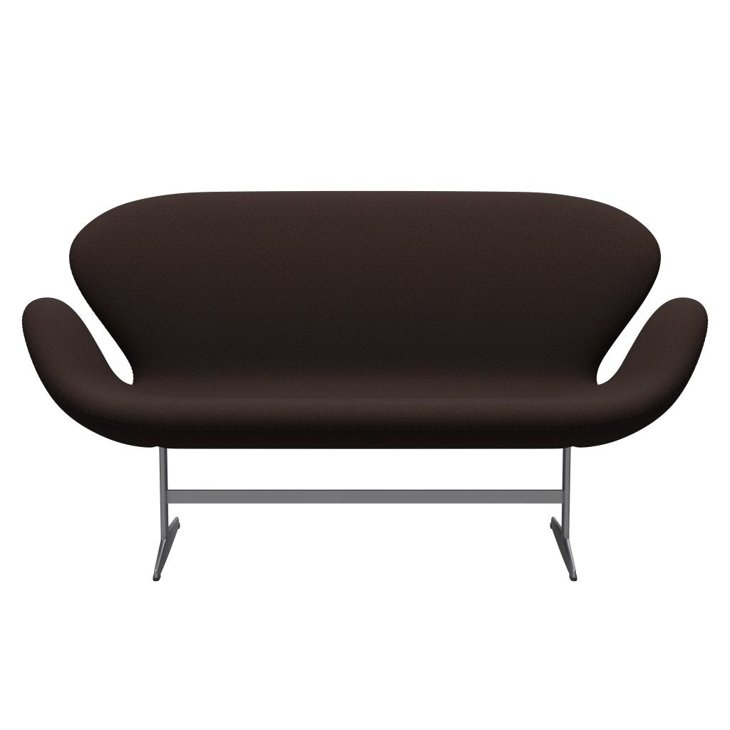 [product_category]-Fritz Hansen Swan Sofa 2 Seater, Silver Grey/Tonus Dark Brown-Fritz Hansen-3321-TON394-SGBASE-FRI-1