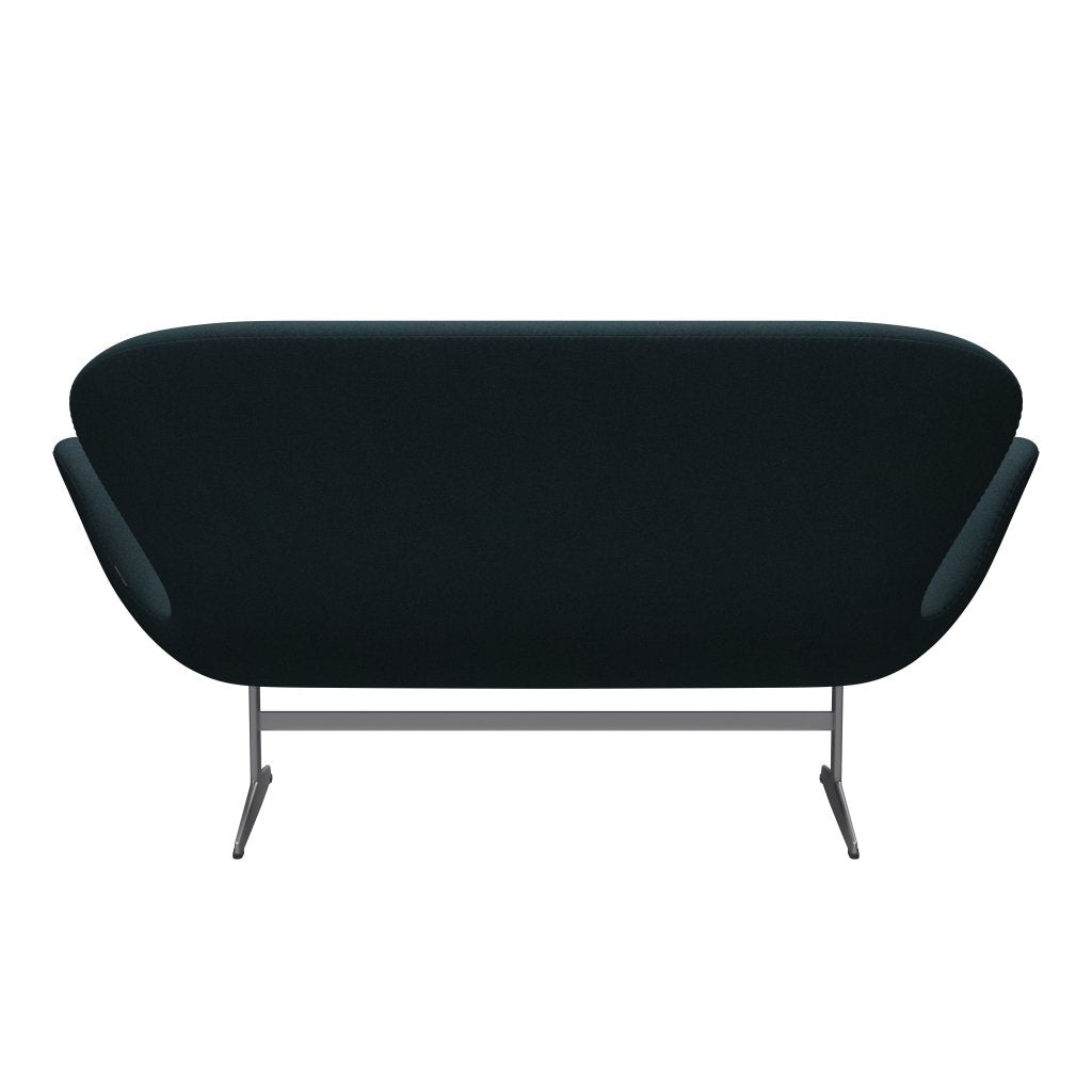[product_category]-Fritz Hansen Swan Sofa 2 Seater, Silver Grey/Tonus Dark Green-Fritz Hansen-3321-TON619-SGBASE-FRI-4