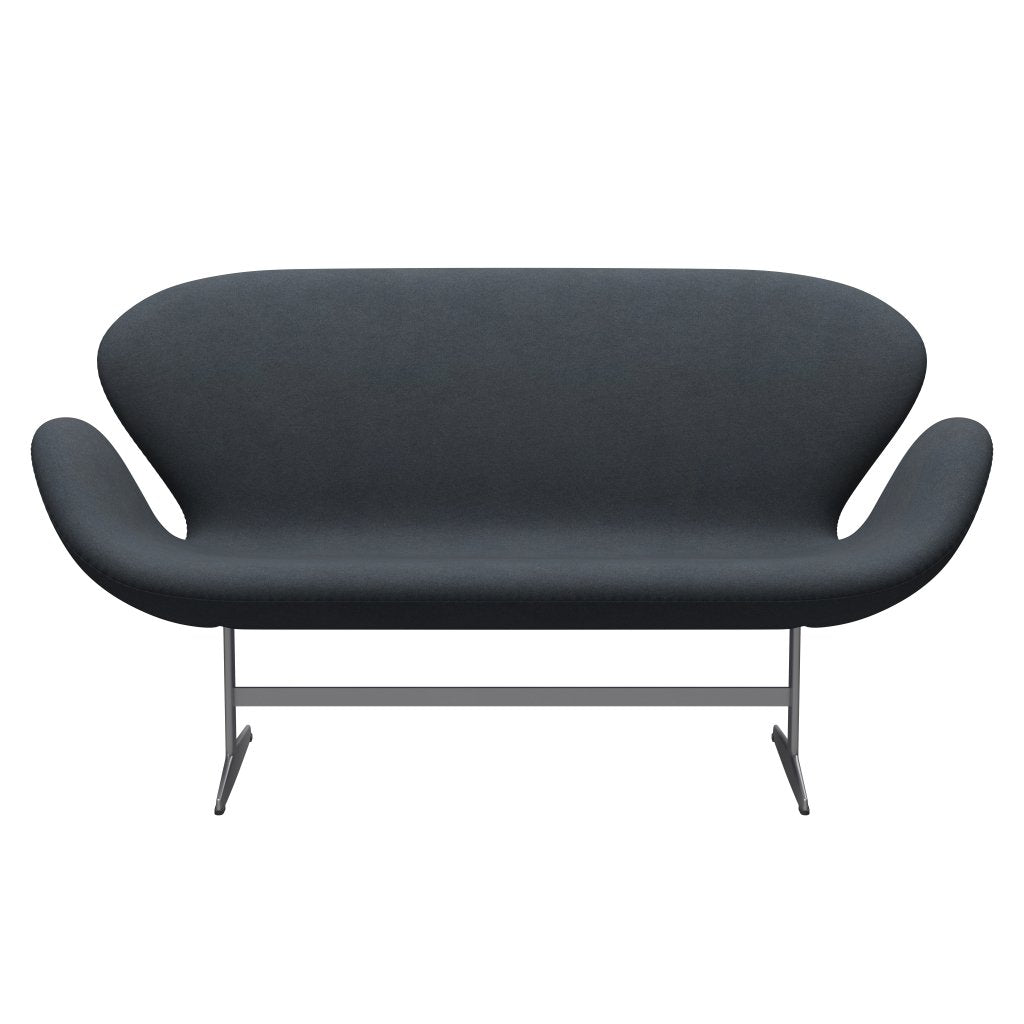 [product_category]-Fritz Hansen Swan Sofa 2 Seater, Silver Grey/Tonus Dark Grey-Fritz Hansen-3321-TON615-SGBASE-FRI-1
