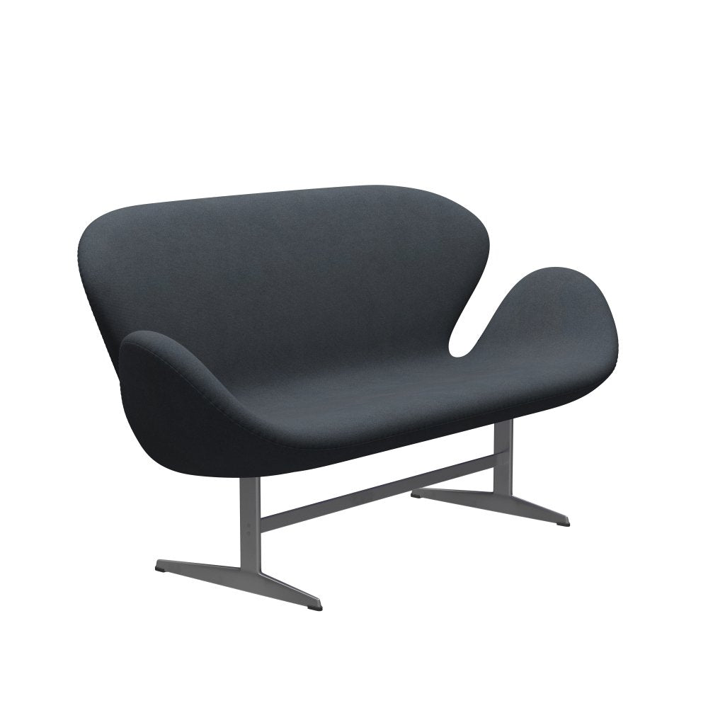 [product_category]-Fritz Hansen Swan Sofa 2 Seater, Silver Grey/Tonus Dark Grey-Fritz Hansen-3321-TON615-SGBASE-FRI-2