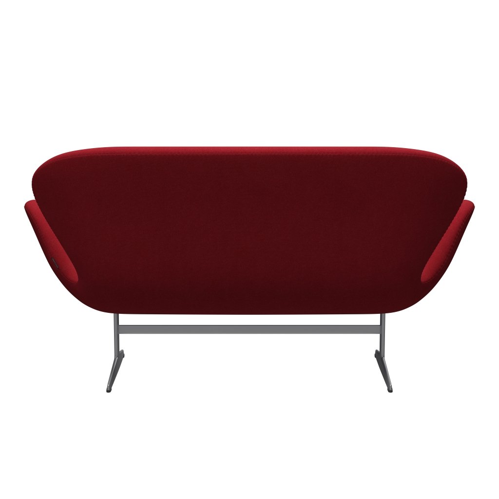 [product_category]-Fritz Hansen Swan Sofa 2 Seater, Silver Grey/Tonus Light Bordeaux-Fritz Hansen-3321-TON609-SGBASE-FRI-4