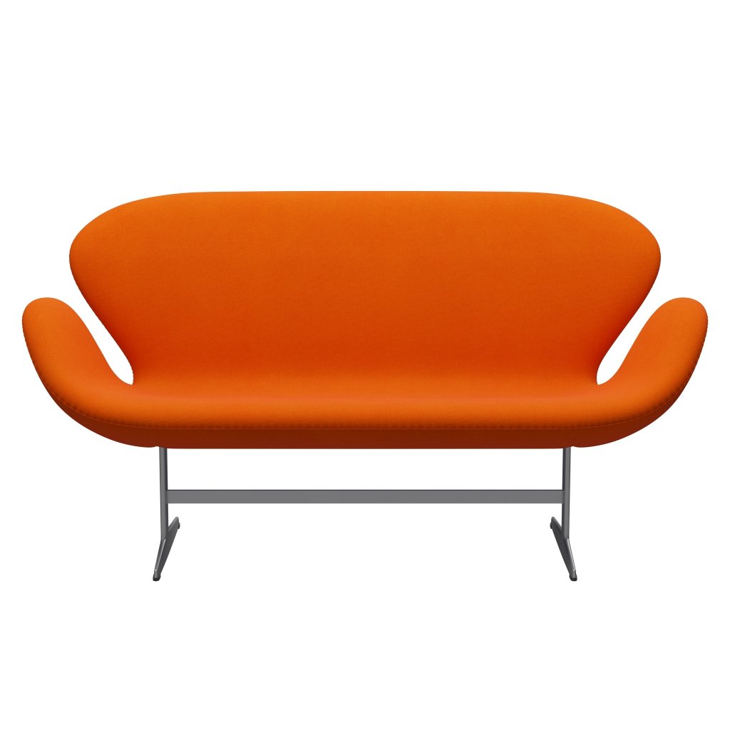 [product_category]-Fritz Hansen Swan Sofa 2 Seater, Silver Grey/Tonus Light Orange-Fritz Hansen-3321-TON125-SGBASE-FRI-1