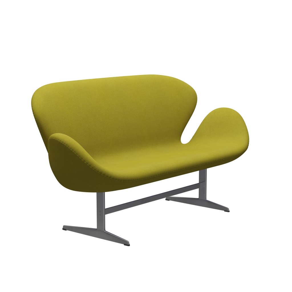[product_category]-Fritz Hansen Swan Sofa 2 Seater, Silver Grey/Tonus Lime Green-Fritz Hansen-3321-TON934-SGBASE-FRI-2