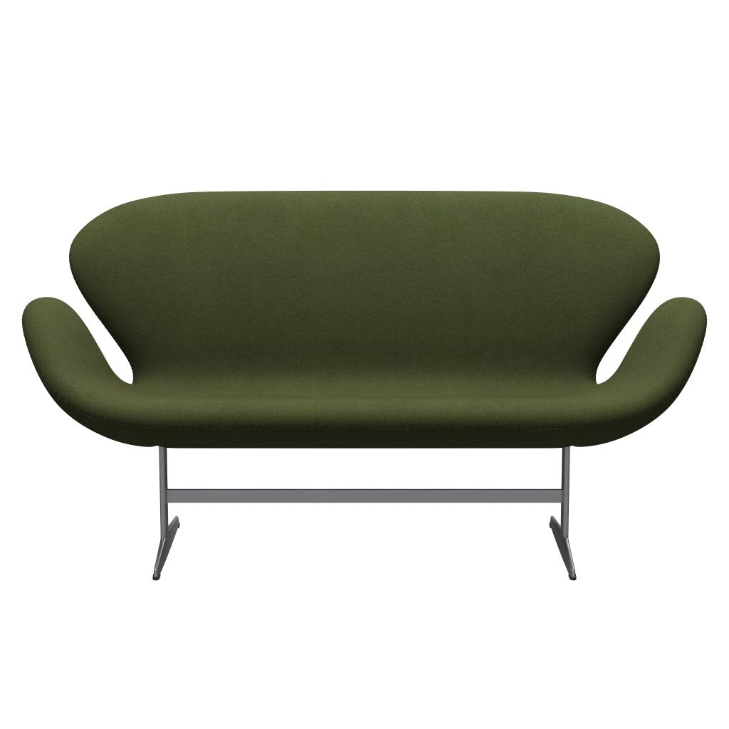 [product_category]-Fritz Hansen Swan Sofa 2 Seater, Silver Grey/Tonus Military Green-Fritz Hansen-3321-TON131-SGBASE-FRI-1