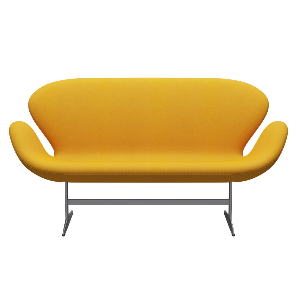 [product_category]-Fritz Hansen Swan Sofa 2 Seater, Silver Grey/Tonus Mustard-Fritz Hansen-3321-TON440-SGBASE-FRI-1
