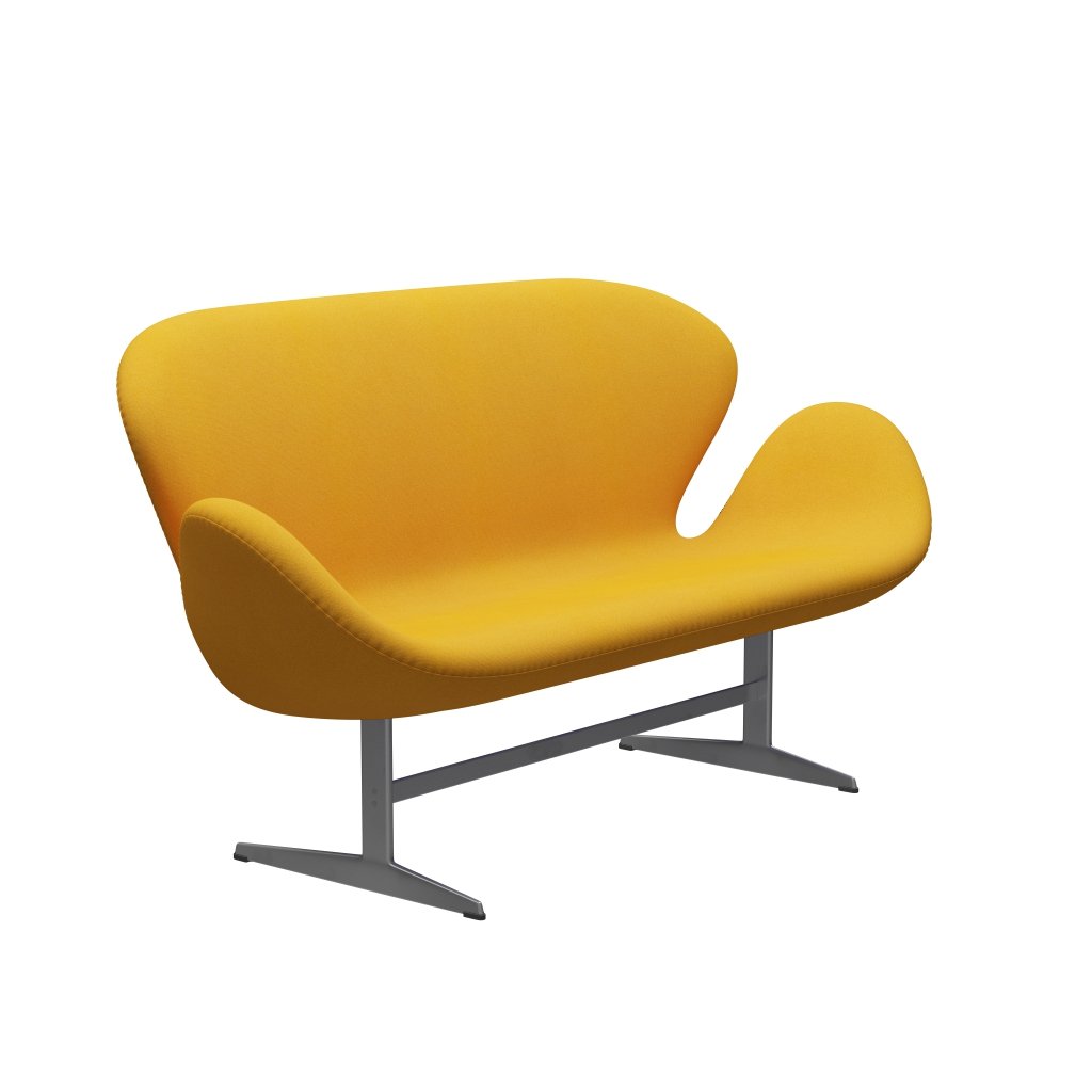 [product_category]-Fritz Hansen Swan Sofa 2 Seater, Silver Grey/Tonus Mustard-Fritz Hansen-3321-TON440-SGBASE-FRI-2