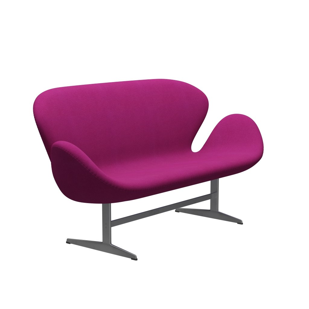 [product_category]-Fritz Hansen Swan Sofa 2 Seater, Silver Grey/Tonus Pink-Fritz Hansen-3321-TON636-SGBASE-FRI-1