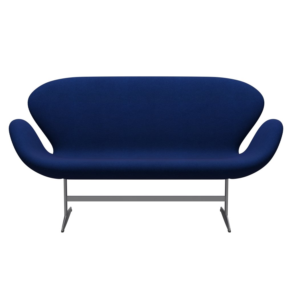 [product_category]-Fritz Hansen Swan Sofa 2 Seater, Silver Grey/Tonus Royal Blue-Fritz Hansen-3321-TON210-SGBASE-FRI-1