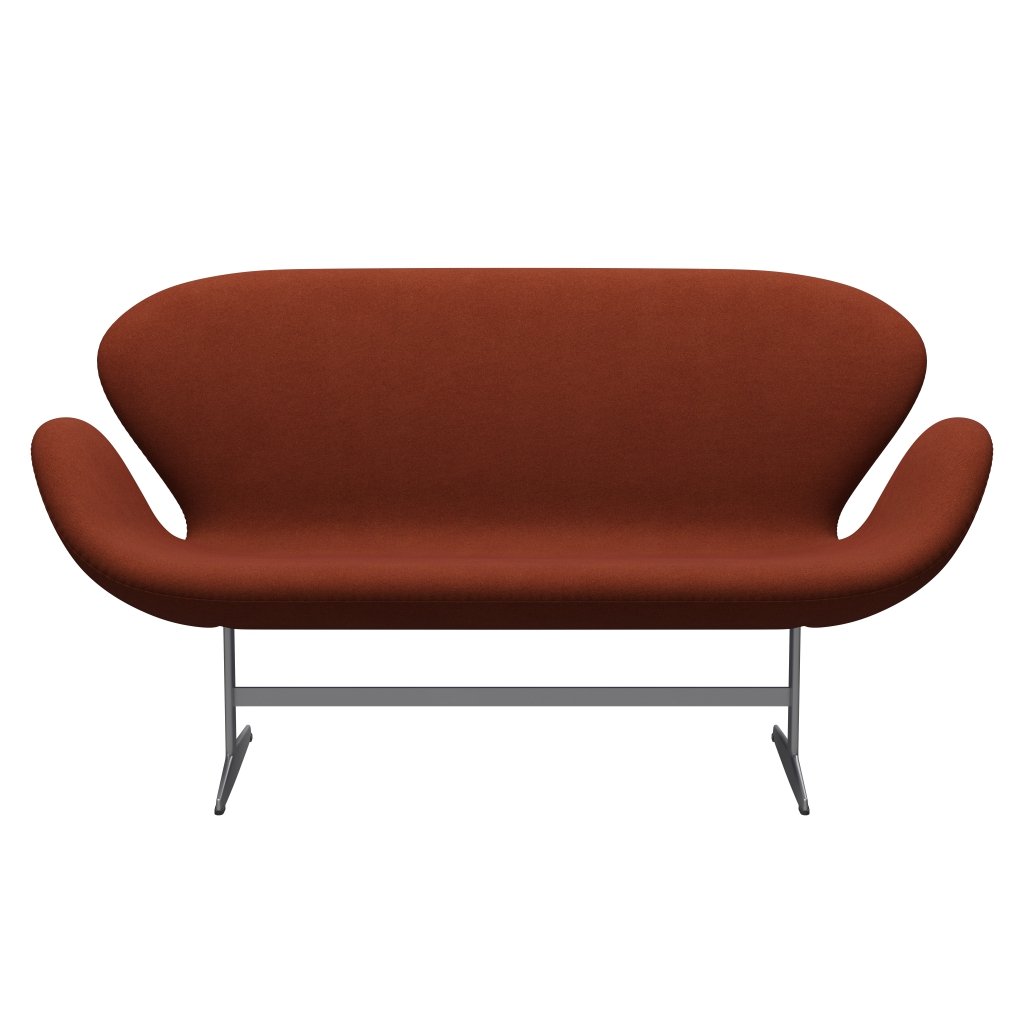 [product_category]-Fritz Hansen Swan Sofa 2 Seater, Silver Grey/Tonus Rust-Fritz Hansen-3321-TON474-SGBASE-FRI-1