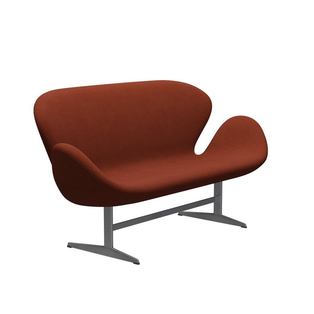 [product_category]-Fritz Hansen Swan Sofa 2 Seater, Silver Grey/Tonus Rust-Fritz Hansen-3321-TON474-SGBASE-FRI-2