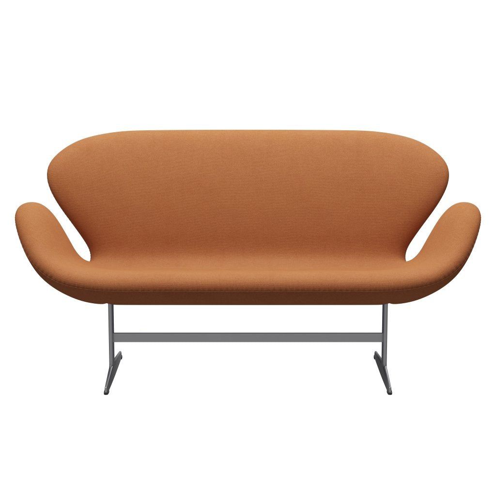 [product_category]-Fritz Hansen Swan Sofa 2 Seater, Silver Grey/Tonus Soft Orange-Fritz Hansen-3321-TON464-SGBASE-FRI-1
