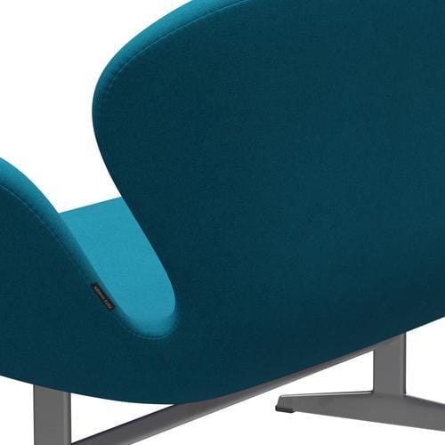 [product_category]-Fritz Hansen Swan Sofa 2 Seater, Silver Grey/Tonus Turquoise-Fritz Hansen-3321-TON854-SGBASE-FRI-5