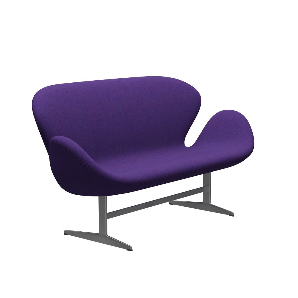 [product_category]-Fritz Hansen Swan Sofa 2 Seater, Silver Grey/Tonus Violet-Fritz Hansen-3321-TON634-SGBASE-FRI-2