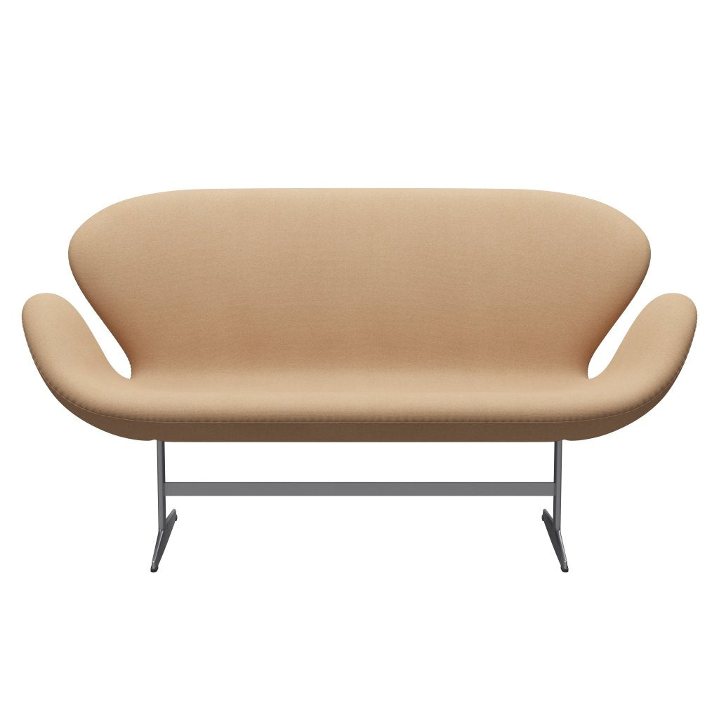 [product_category]-Fritz Hansen Swan Sofa 2 Seater, Silver Grey/Tonus Warm Beige-Fritz Hansen-3321-TON224-SGBASE-FRI-1