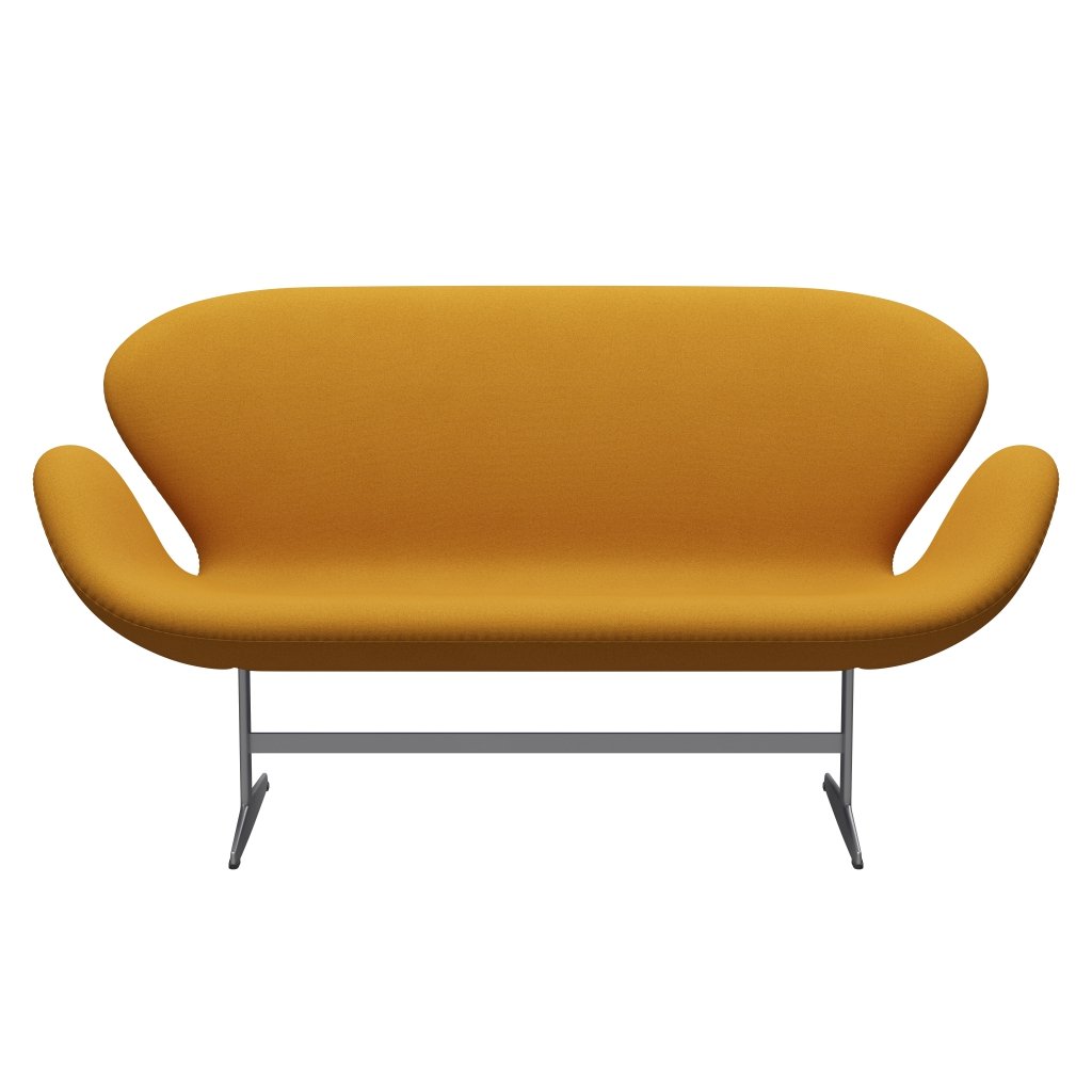 [product_category]-Fritz Hansen Swan Sofa 2 Seater, Silver Grey/Tonus Warm Yellow-Fritz Hansen-3321-TON454-SGBASE-FRI-1