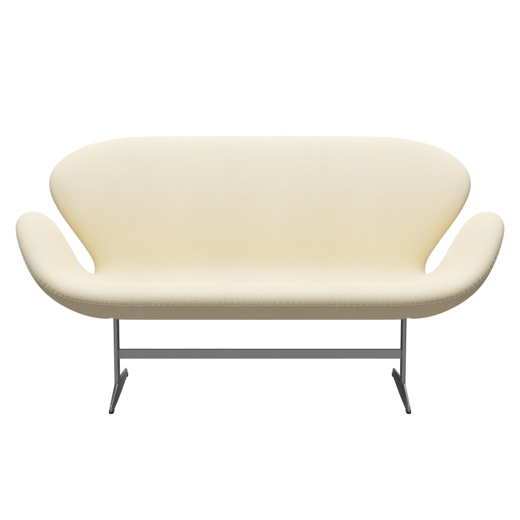 [product_category]-Fritz Hansen Swan Sofa 2 Seater, Silver Grey/Tonus Wool White-Fritz Hansen-3321-TON100-SGBASE-FRI-1