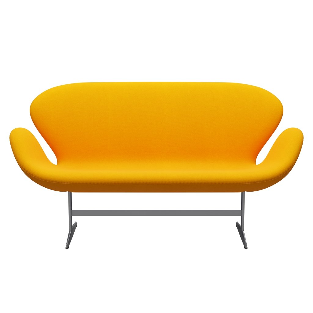 [product_category]-Fritz Hansen Swan Sofa 2 Seater, Silver Grey/Tonus Yellow Orange-Fritz Hansen-3321-TON424-SGBASE-FRI-1