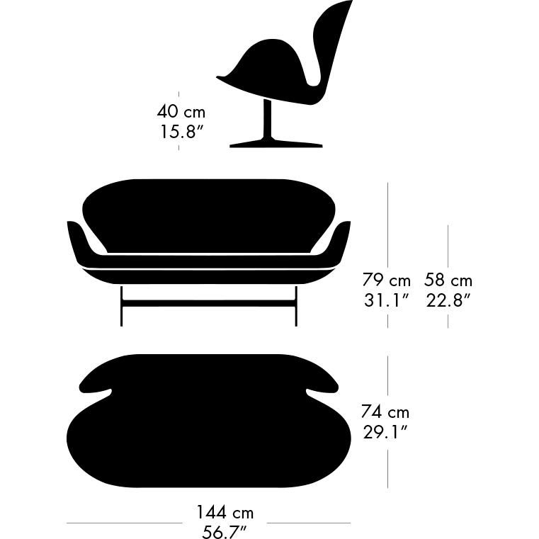 [product_category]-Fritz Hansen Swan Sofa 2 Seater, Warm Graphite/Christianshavn Dark Grey-Fritz Hansen-3321-CH1174-WGBASE-FRI-8
