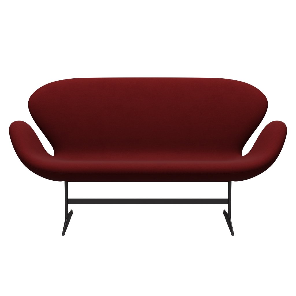 [product_category]-Fritz Hansen Swan Sofa 2 Seater, Warm Graphite/Comfort Dark Red (01153)-Fritz Hansen-3321-C01153-WGBASE-FRI-1