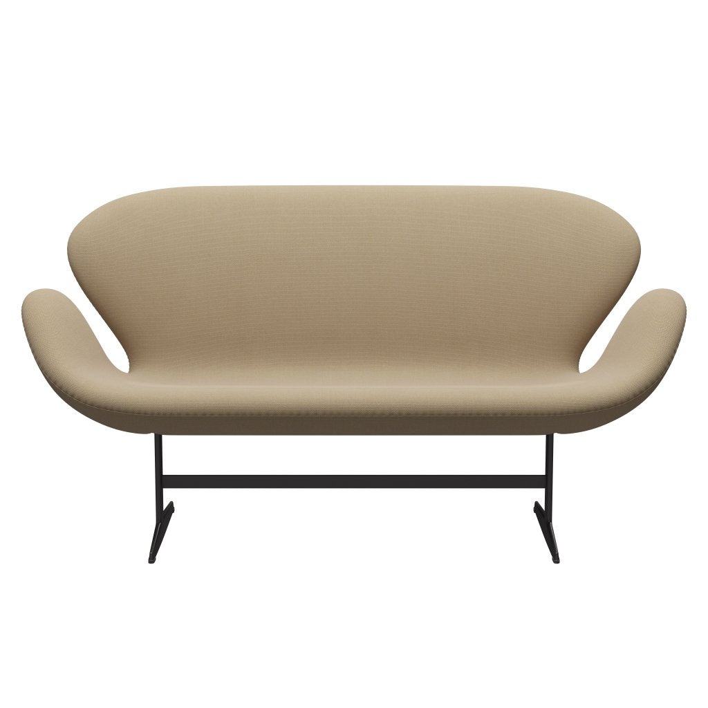 [product_category]-Fritz Hansen Swan Sofa 2 Seater, Warm Graphite/Steelcut Trio Soft Yellow-Fritz Hansen-3321-STR236-WGBASE-FRI-1