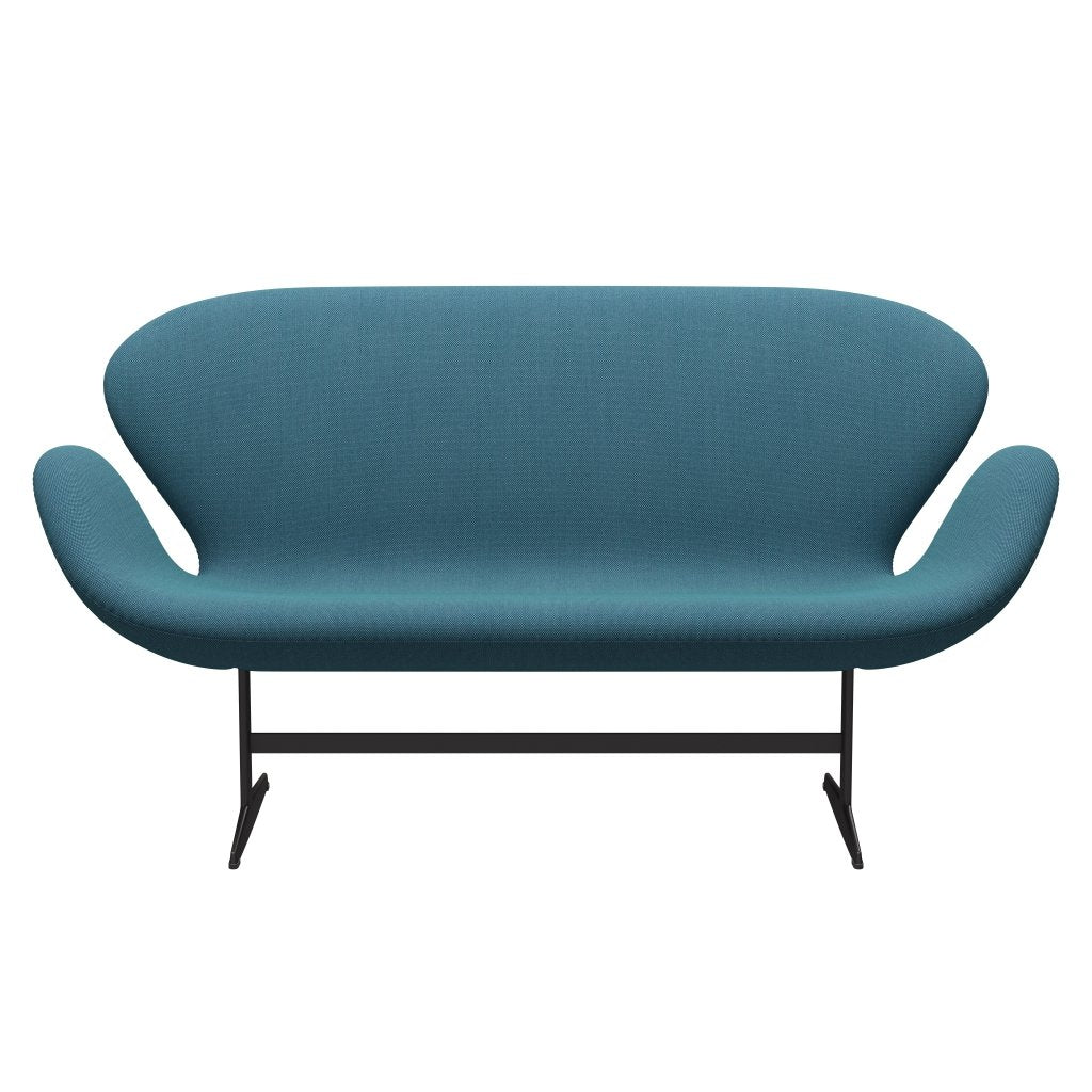 [product_category]-Fritz Hansen Swan Sofa 2 Seater, Warm Graphite/Steelcut Trio Turquoise-Fritz Hansen-3321-STR983-WGBASE-FRI-1