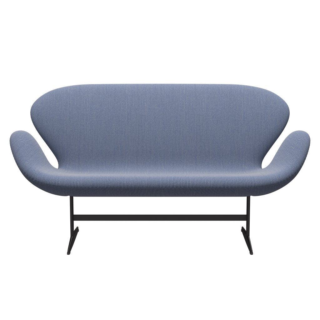 [product_category]-Fritz Hansen Swan Sofa 2 Seater, Warm Graphite/Steelcut Trio White/Blue-Fritz Hansen-3321-STR716-WGBASE-FRI-1