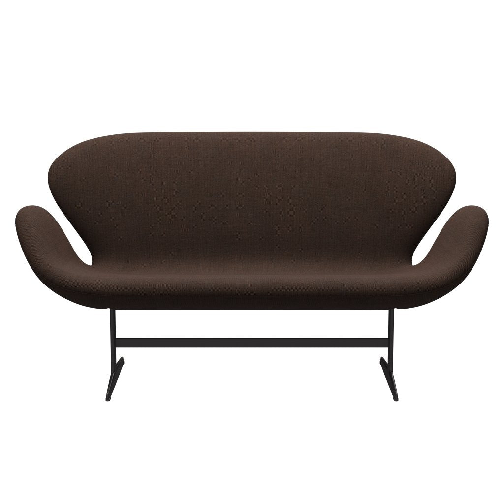 [product_category]-Fritz Hansen Swan Sofa 2 Seater, Warm Graphite/Sunniva Black/Chestnut-Fritz Hansen-3321-SV373-WGBASE-FRI-1