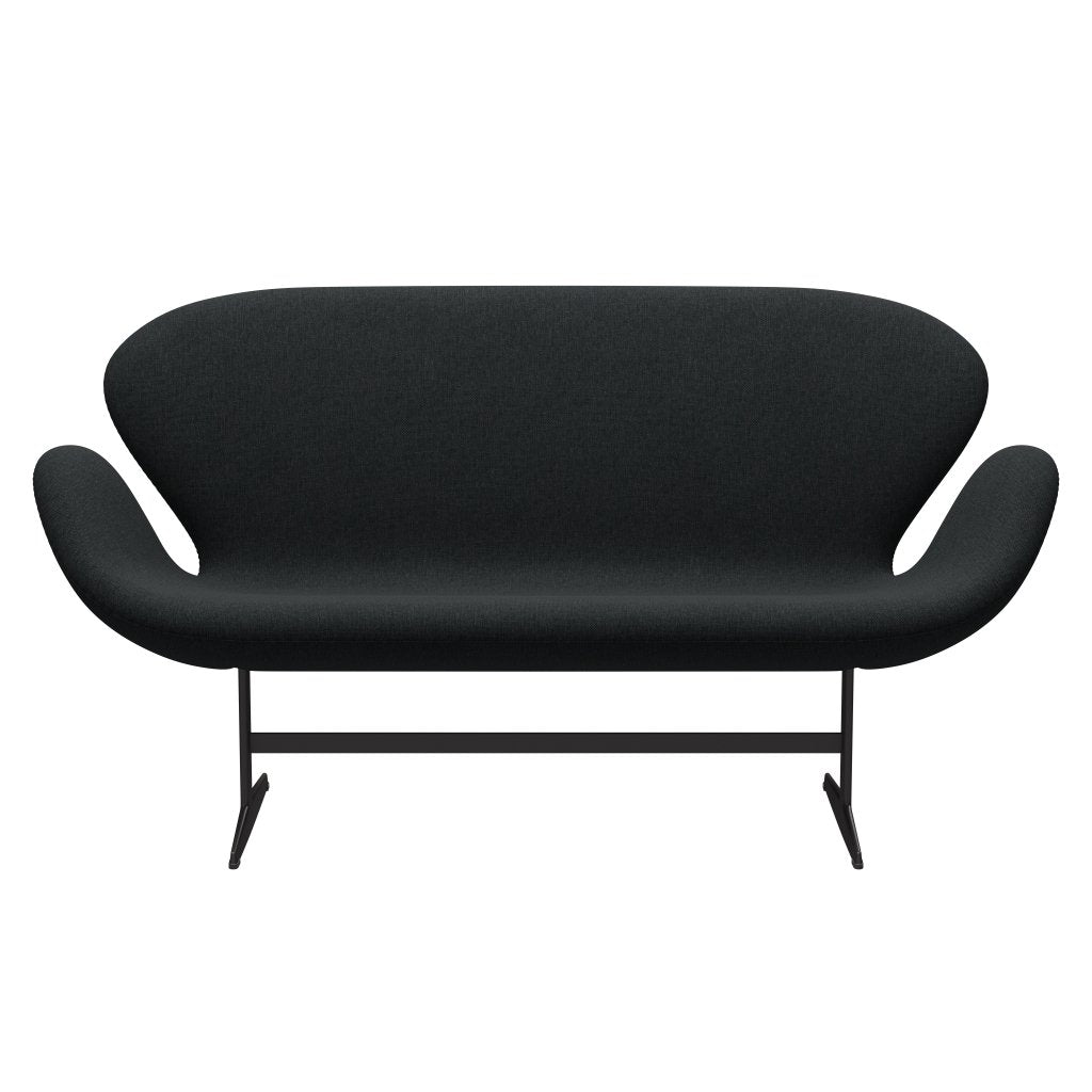 [product_category]-Fritz Hansen Swan Sofa 2 Seater, Warm Graphite/Sunniva Black/Dark Grey-Fritz Hansen-3321-SV183-WGBASE-FRI-1