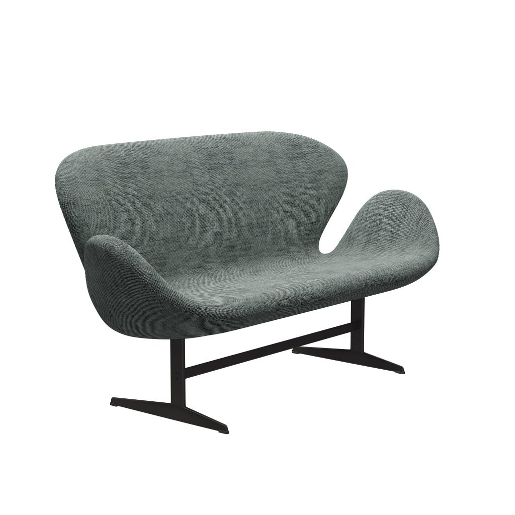 [product_category]-Fritz Hansen Swan Sofa 2 Seater, Warm Graphite/Sunniva Black/White-Fritz Hansen-3321-SV163-WGBASE-FRI-2