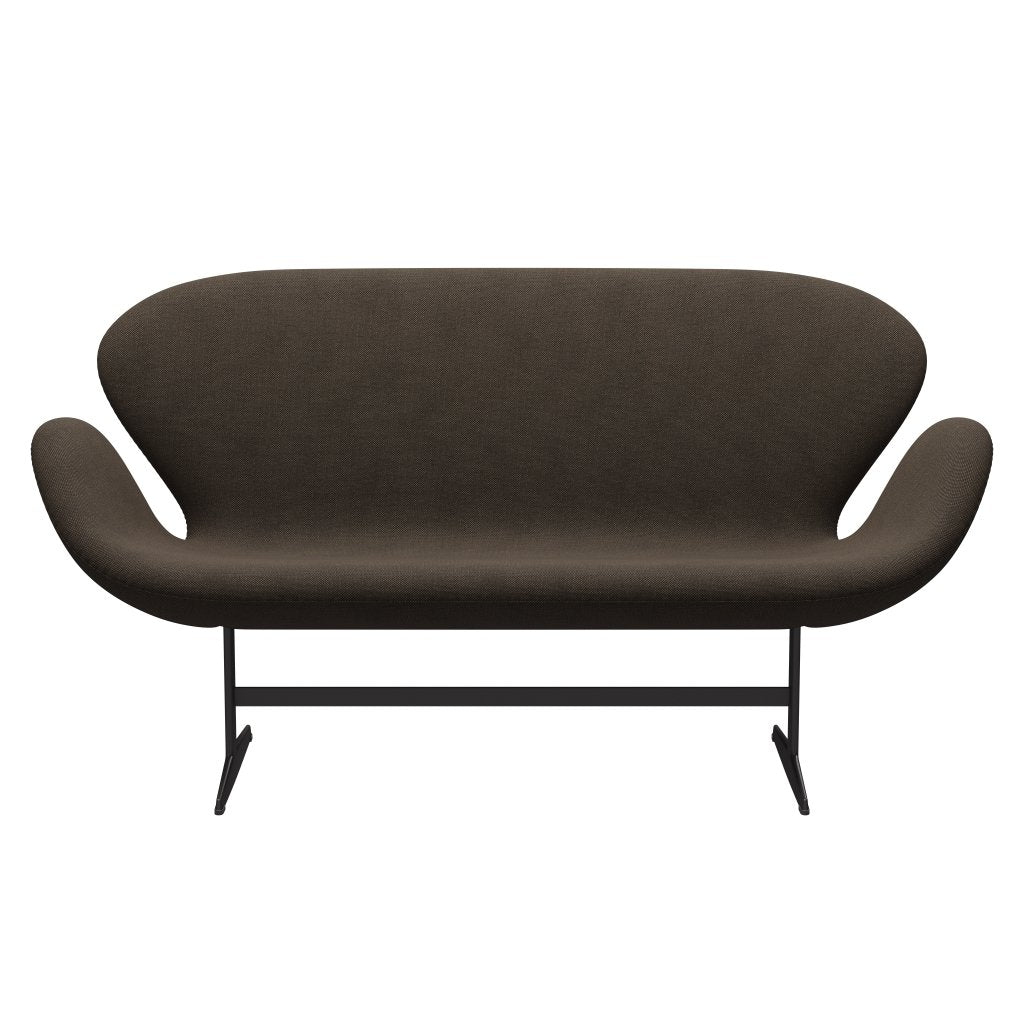 [product_category]-Fritz Hansen Swan Sofa 2 Seater, Warm Graphite/Sunniva Chocolate/Black-Fritz Hansen-3321-SV383-WGBASE-FRI-1