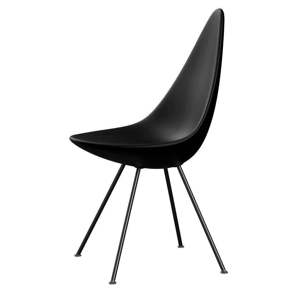 [product_category]-Fritz Hansen The Drop Chair Plastic Monochrome, Black-Fritz Hansen-3110MC-black-FRI-2