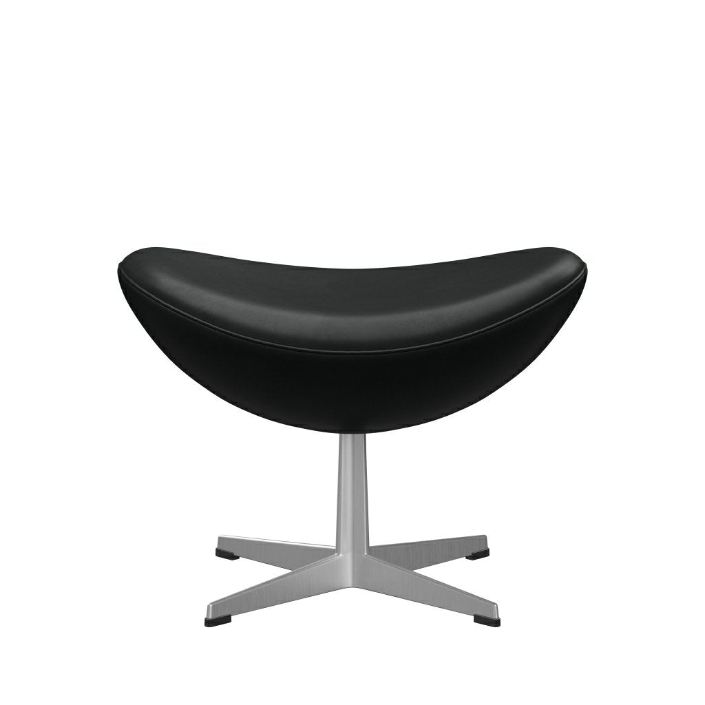 [product_category]-Fritz Hansen The Egg Foot Stool, Satin Polished Aluminum/Grace Black-Fritz Hansen-3127-ELBLA-SPAL-FRI-1
