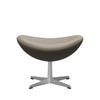 Fritz Hansen The Egg Foolool Leather, satén kartáčovaný hliník/základní světle šedá