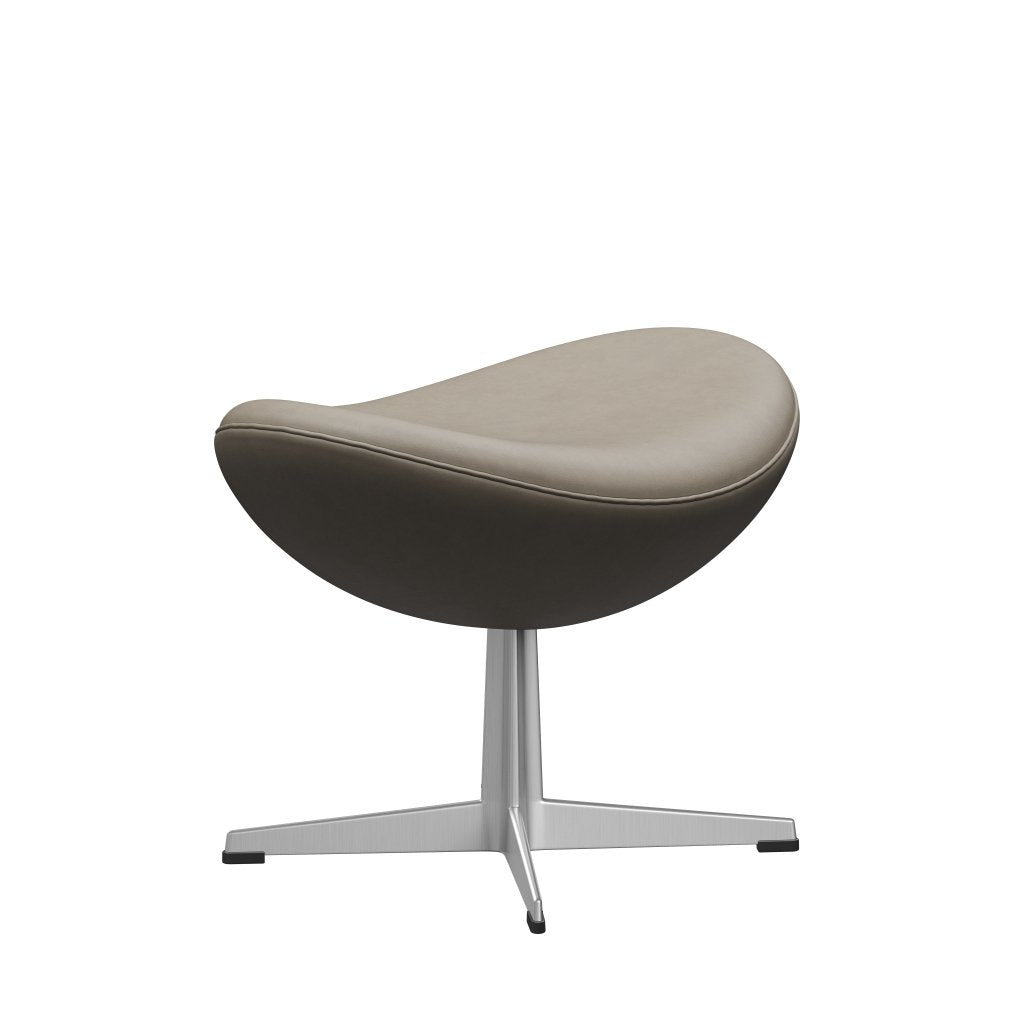 [product_category]-Fritz Hansen The Egg Footstool Leather, Satin Brushed Aluminium/Essential Light Grey-Fritz Hansen-3127-STLIGR-SPAL-FRI-2