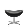 Fritz Hansen The Egg Foolool Leather, satén kartáčovaný hliník/Essential Black