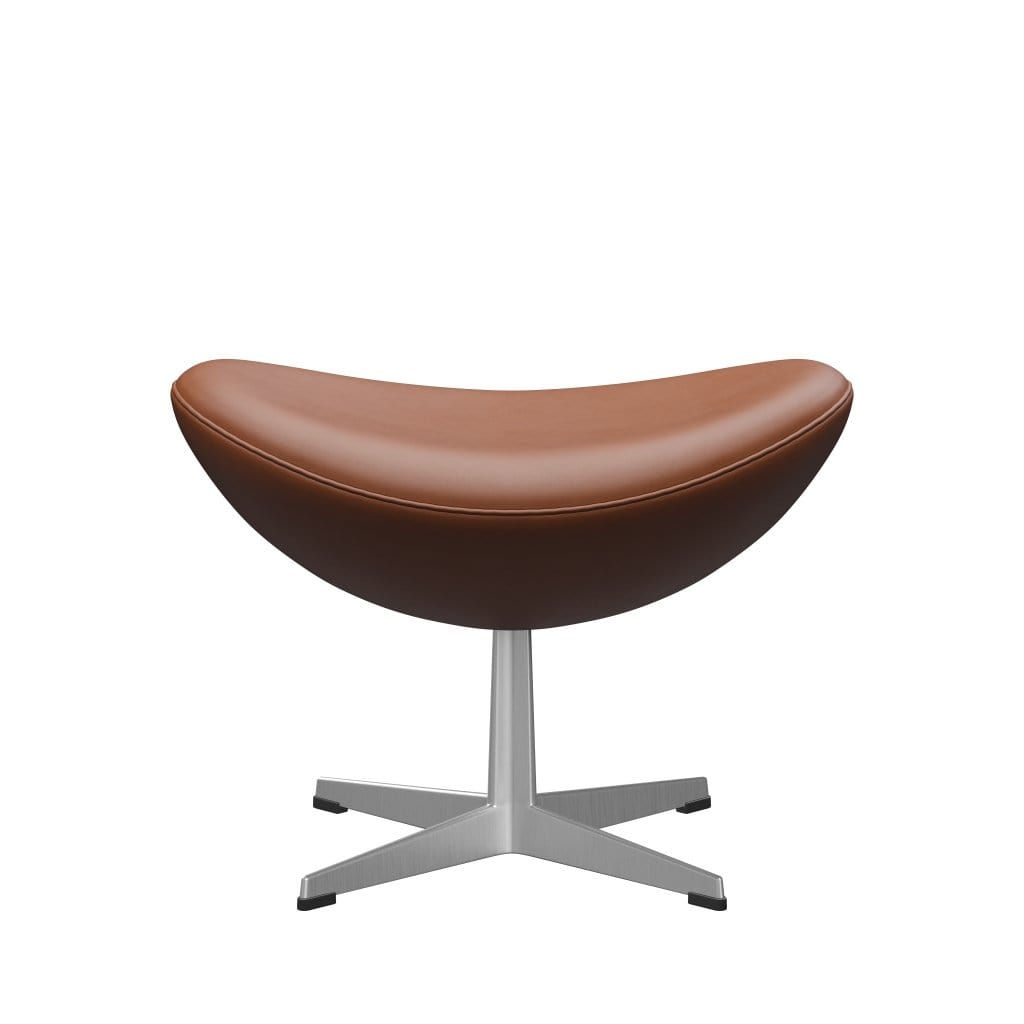 [product_category]-Fritz Hansen The Egg Footstool Leather, Satin Brushed Aluminum/Essential Walnut-Fritz Hansen-3127-STWALT-SPAL-FRI-1
